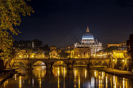 罗马埃马努埃莱二世桥建筑旅行城市天空地标天际雕塑中心灯光照明图片