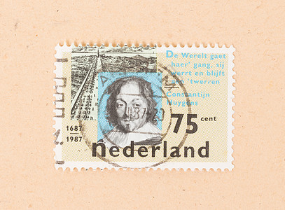 1980年荷兰 在荷兰印刷的邮票显示a古董历史性收集空气收藏爱好信封邮资背景图片