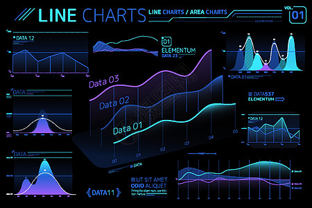 折线图和面积图信息图表元素圆圈生长公司方案互联网馅饼金融报告烛台网站图片