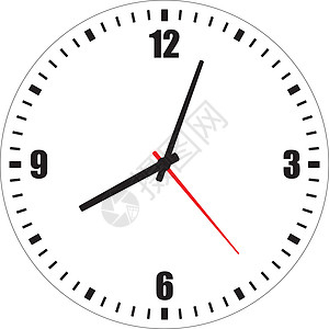 惠特上的空白钟面图时间数字红色分数发条模拟警报白色插图小时图片