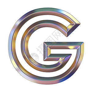 带有彩色反射的 Chrome 字体 Letter G 3图片