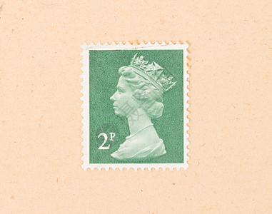 1970年联合王国CIRCA 以联合王印印的邮票d收集信封打印历史性女士头发收藏古董空气女王图片