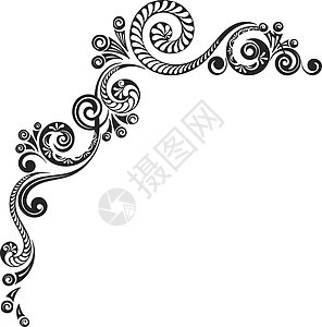 装饰矢量图案风格邀请函插图空白黑色婚礼背景图片