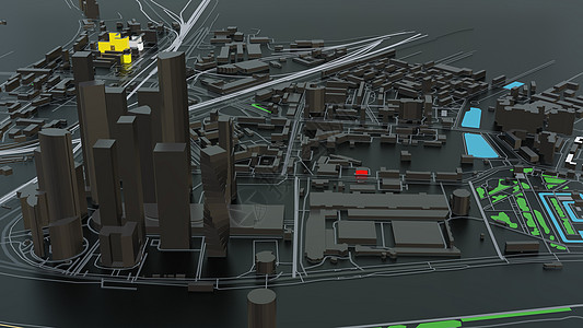 3D 未来派城市建筑全景技术天空外星人渲染金融建筑学商业天际高楼图片