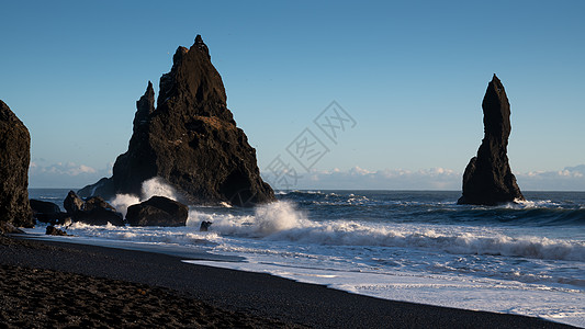 欧洲冰岛维克附近的雷尼斯法拉沿海风景支撑海滩旅行海岸线城市海景海岸海浪图片