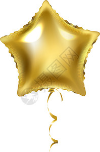 孤立在白色背景上的金色星星气球图片