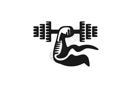 Barbel 健身房哑铃健身手二头肌标志设计它制作图案图片