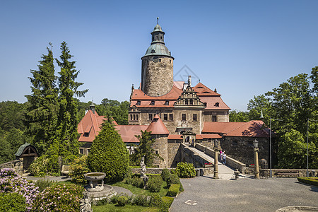 夏日Czocha城堡屋顶堡垒据点历史石头建筑学酒店古董建筑旅游图片