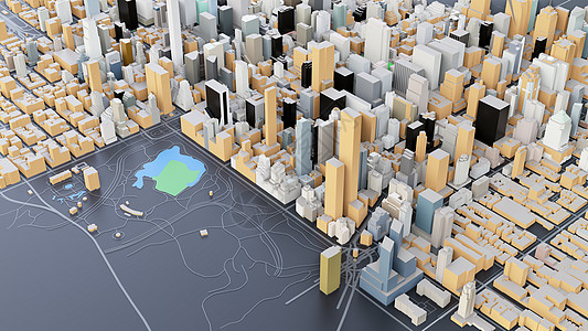 3D 未来派城市建筑摩天大楼外星人天空商业全景技术金融景观高楼市中心图片
