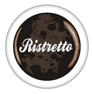 Ristretto 咖啡薄饼图标咖啡店棕色艺术饮料插图液体杯子黑色食堂艺术品图片