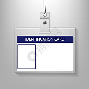 在灰色背景下隔离的身份证客人广告习俗横幅办公室卡片笔记会议标签入场图片