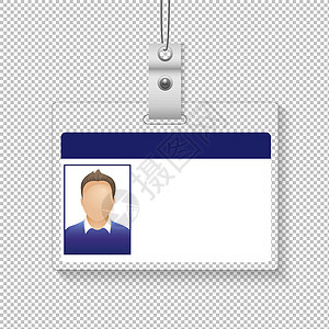 身份证与照片人隔离透明背景办公室顾客鉴别贴纸客人会议展示蓝色照片贵宾图片