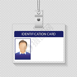身份证与照片人隔离透明背景笔记办公室会议习俗标签商业横幅蓝色卡片营销图片