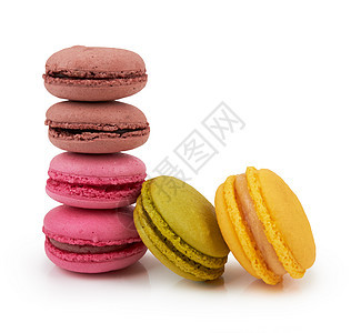 法国色彩多彩的美甲饼干红色绿色粉色甜点蛋糕巧克力咖啡小吃美食背景图片