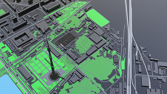 3D 未来派城市建筑技术全景小说市中心景观金融街道圆顶办公楼建筑学背景图片