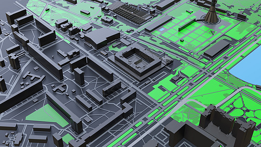 3D 未来派城市建筑天际街道渲染小说景观高楼商业摩天大楼办公楼圆顶图片