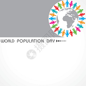 世界人口日问候语7 月 11 日生长海报人群地球团体生活蓝色世界环境孩子们图片