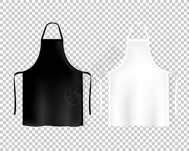 Mockup 白色和黑色Aprons 孤立的透明背景图片