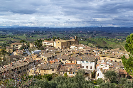 意大利圣吉米尼纳诺遗产建筑农村乡村石头村庄天空历史性旅游城市图片