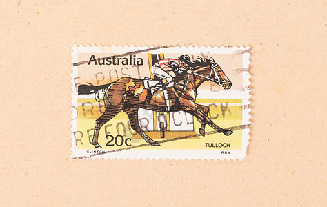澳大利亚-CIRCA 1980年 澳大利亚印刷的邮票显示跑步图片