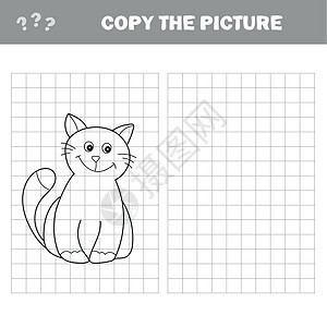 有趣的小猫咪 彩色书 儿童教育游戏乐趣活动小猫卡通片绘画插图动物幼儿园头脑学习图片