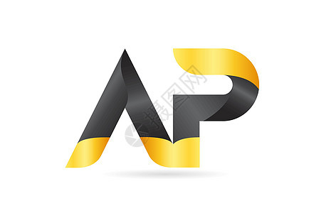 或连接的 AP A P 黄色黑字母符号徽标 com图片