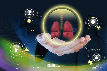 显示人类肺部的智能手医疗卫生男性保健扫描实习生外科放射科医院肺科图片