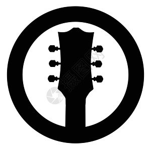 吉他头牌黑橡胶印章图标艺术品绘画插图邮票墨水橡皮艺术标识空白图片