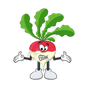 whi 上孤立的萝卜混淆卡通人物插图羞愧饮食卡通片标识涂鸦蔬菜植物绘画食物生态图片
