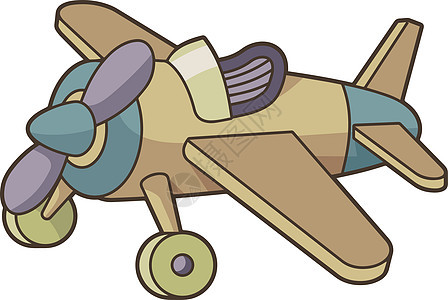 玩具飞机插图童年航空旅行背景图片