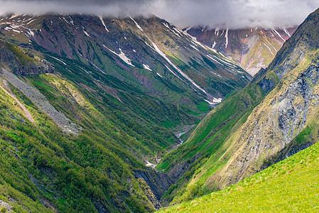 美丽的峡谷和高高加索山脉 前往格鲁吉亚的旅程图片