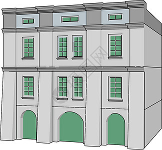 白色建筑 插图 白色背景的矢量图片