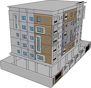 白色住宅建筑 插图 白色背面矢量办公室景观窗户商业建筑学城市小屋卡通片公寓街道图片