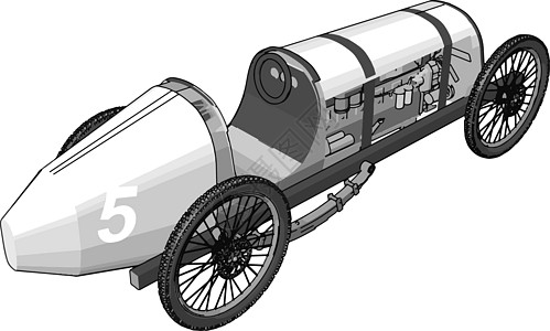 车 引擎白色背景上的白色古董插画