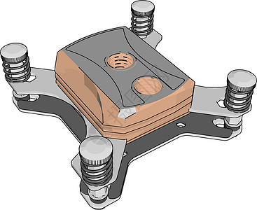 白色背景上的处理器插图网络硬件黑色呼吸机金属空气冷却器按钮螺旋桨图片