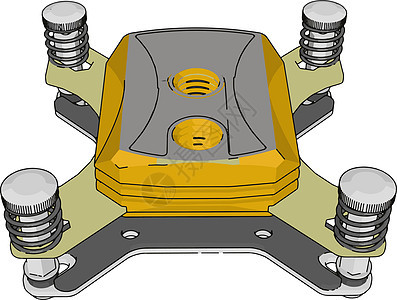白色背景上的处理器扇子硬件技术案件冷却金属螺旋桨按钮温度冷却器图片
