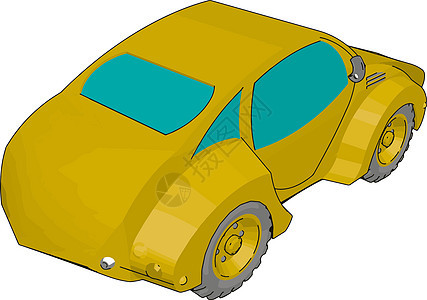 白色背景上的酷黄色发动机技术车辆引擎速度插图卡通片汽车运输卡车图片