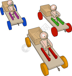 白色背景上的木制孩子玩具教育工艺运输幼儿园车轮游戏乐趣火车图片