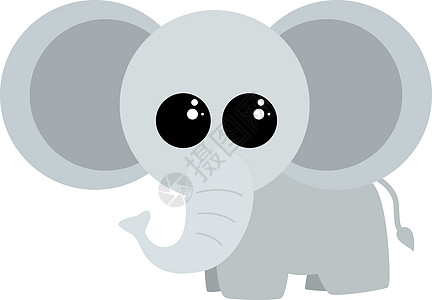 白色背景上的可爱小象绘画乐趣荒野卡通片动物园庆典生日童年插图孩子图片