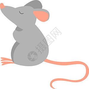 白色背景上的小老鼠插图艺术动物哺乳动物宠物涂鸦手绘尾巴婴儿微笑图片