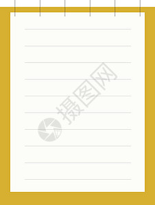 黄色笔记本 插图 白色背景的矢量笔记纸蓝色空白木板红色办公室学校软垫阴影笔记图片