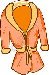 橙色浴袍 插图 白色背景的矢量图片
