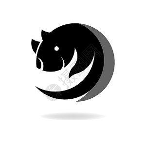 鼠 图标或网络标志的简单形状绘画动物尾巴阴影哺乳动物创造力黑色十二生肖插图圆圈图片