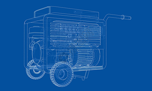概述便携式汽油发电机 vecto备份机器力量草图气体车站燃料绘画墨水电气图片