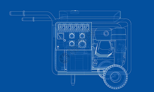 概述便携式汽油发电机 vecto发动机力量建造气体乐器墨水电气机器引擎草图图片