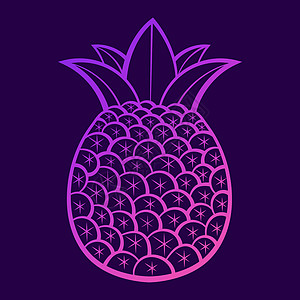 健康生活方式的夏季水果 菠萝果实 矢量图卡通平面图标艺术情调农业季节蔬菜食物花园饮食插图甜点图片