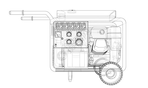 概述便携式汽油发电机 vecto力量草图乐器引擎电压绘画备份工具活力气体图片