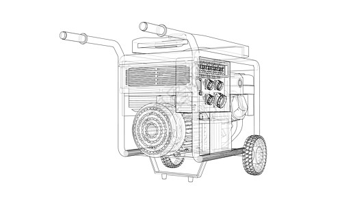 概述便携式汽油发电机 vecto引擎燃料乐器电气车站交流发动机绘画建造墨水图片