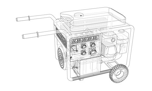 概述便携式汽油发电机 vecto活力情况电压建造力量工具气体交流草图技术图片