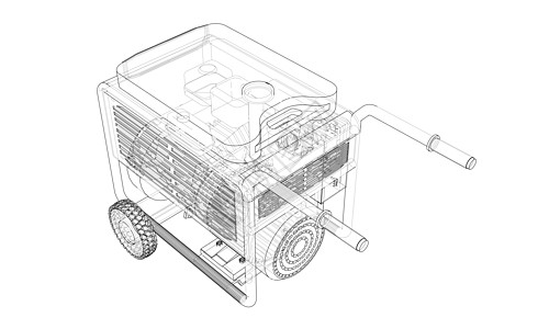 概述便携式汽油发电机 vecto插图工具引擎绘画情况备份技术建造交流电气图片